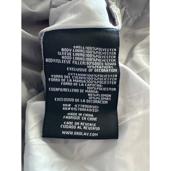 Orolay Gray Puffer Vest W/ Faux Fur Hood Zip & Snap Close Polyester Size 2X - Picture 7 of 7